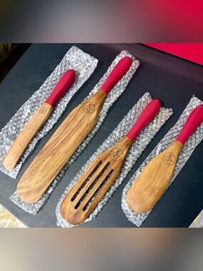 Kitchen HQ 4-Piece Acacia Wood Spurtle Set - Brand New